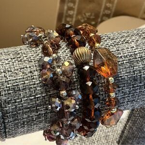 Brown Beaded Bracelet Set of 3
